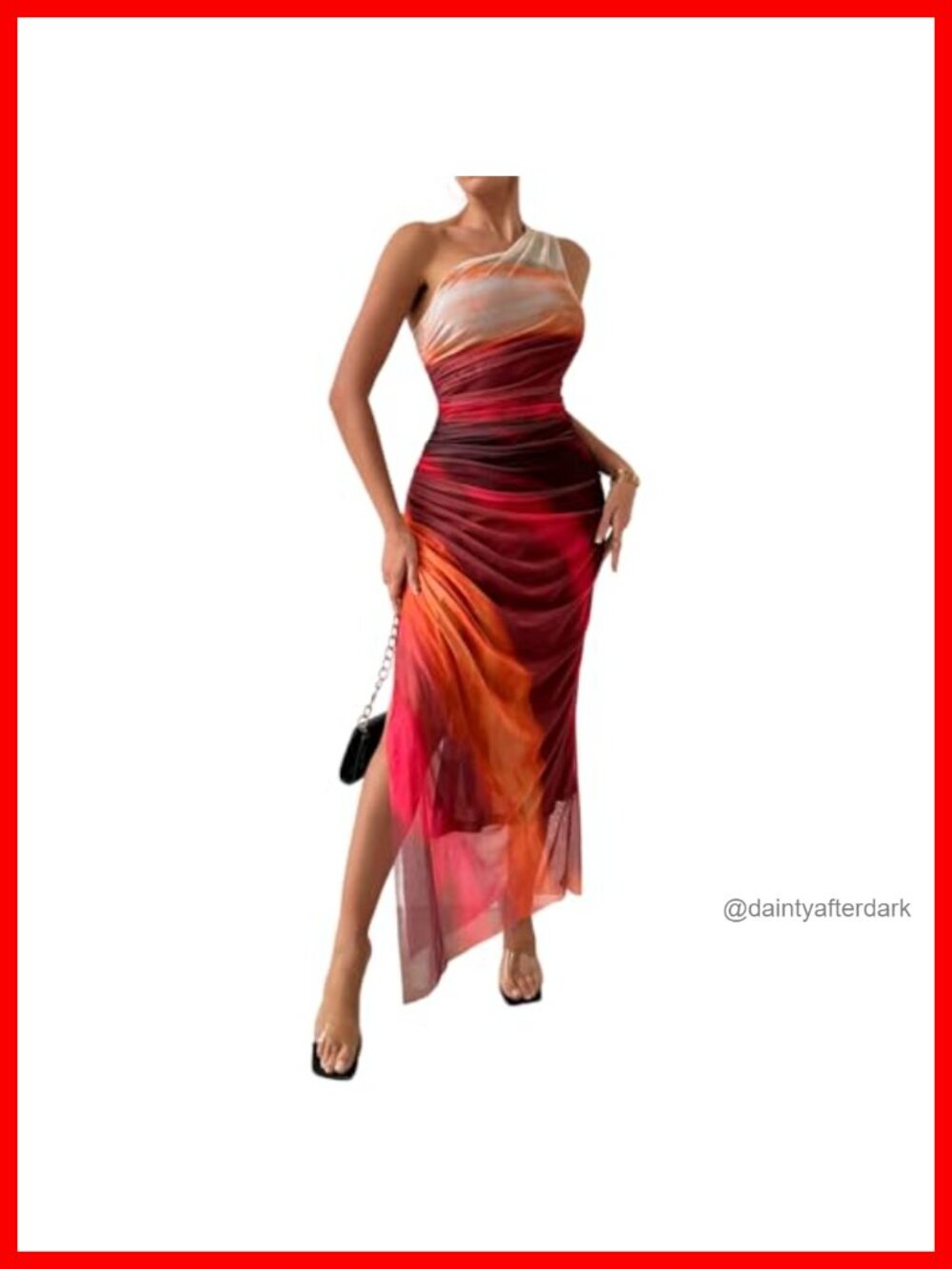 Women's One Shoulder Maxi Dress Ruched Bodycon Sleeveless Tie Dye Cocktail Gown